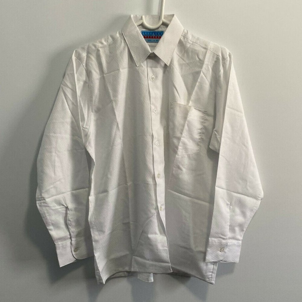 Good Luck White Button Down Shirt‎ Size L